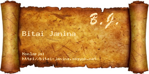 Bitai Janina névjegykártya